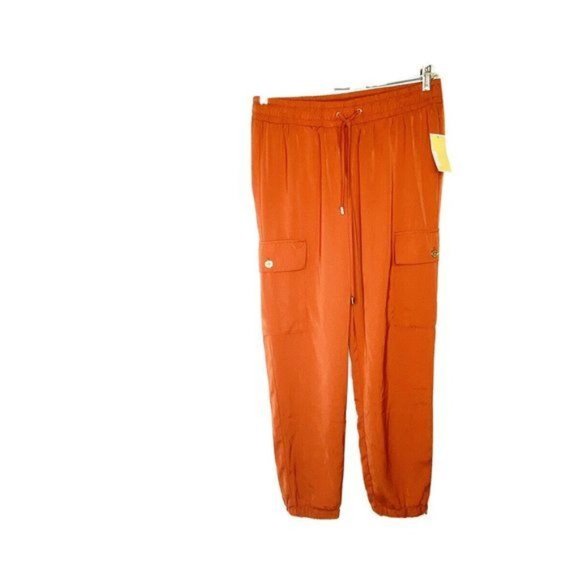 Michael Kors Cargo Jogger Pants Orange Womens Size 12 New With Tags - Picture 2 of 11